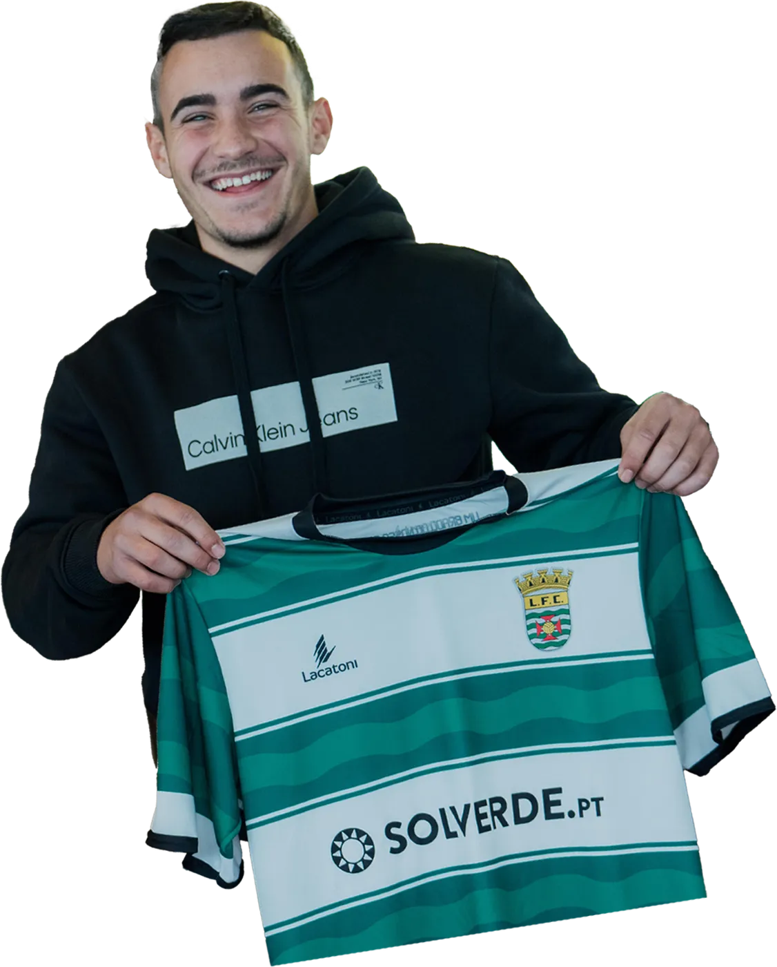 Coutinho na apresentação da camisola · foto plantel 24/25
